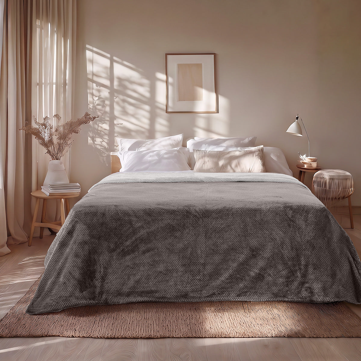 Κουβέρτα υπέρδιπλη διπλής όψεως Art 11601 Jacquard fleece 700gsm Fiesta Plus