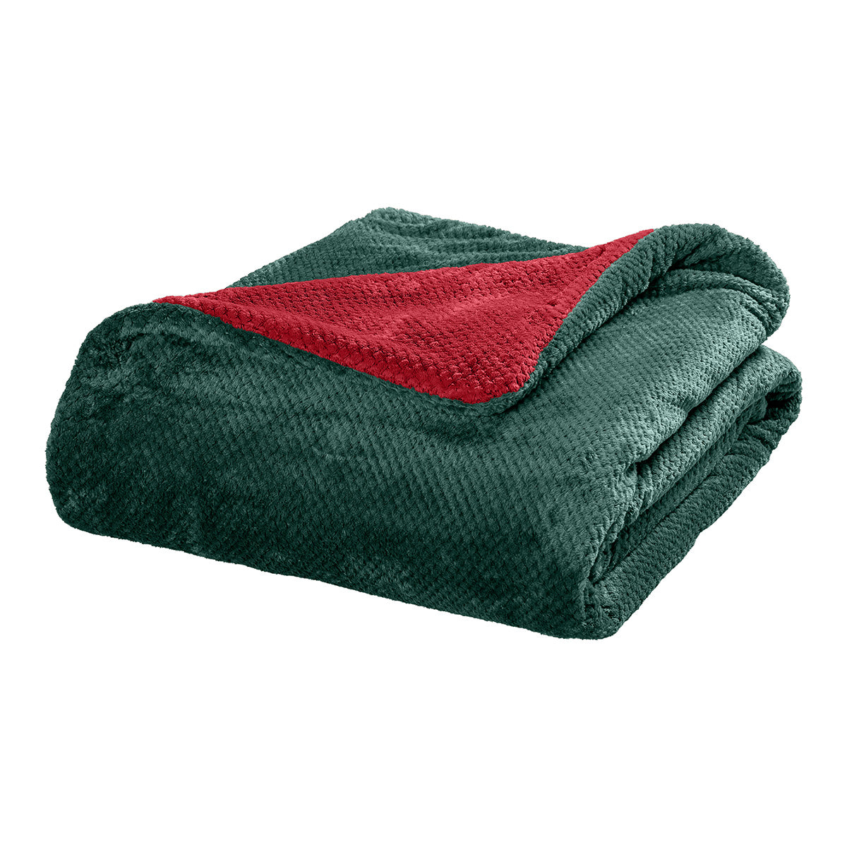 Κουβέρτα υπέρδιπλη διπλής όψεως Art 11601 Jacquard fleece 700gsm Fiesta Plus (11601ΚΒΥΔ-Green-Red)