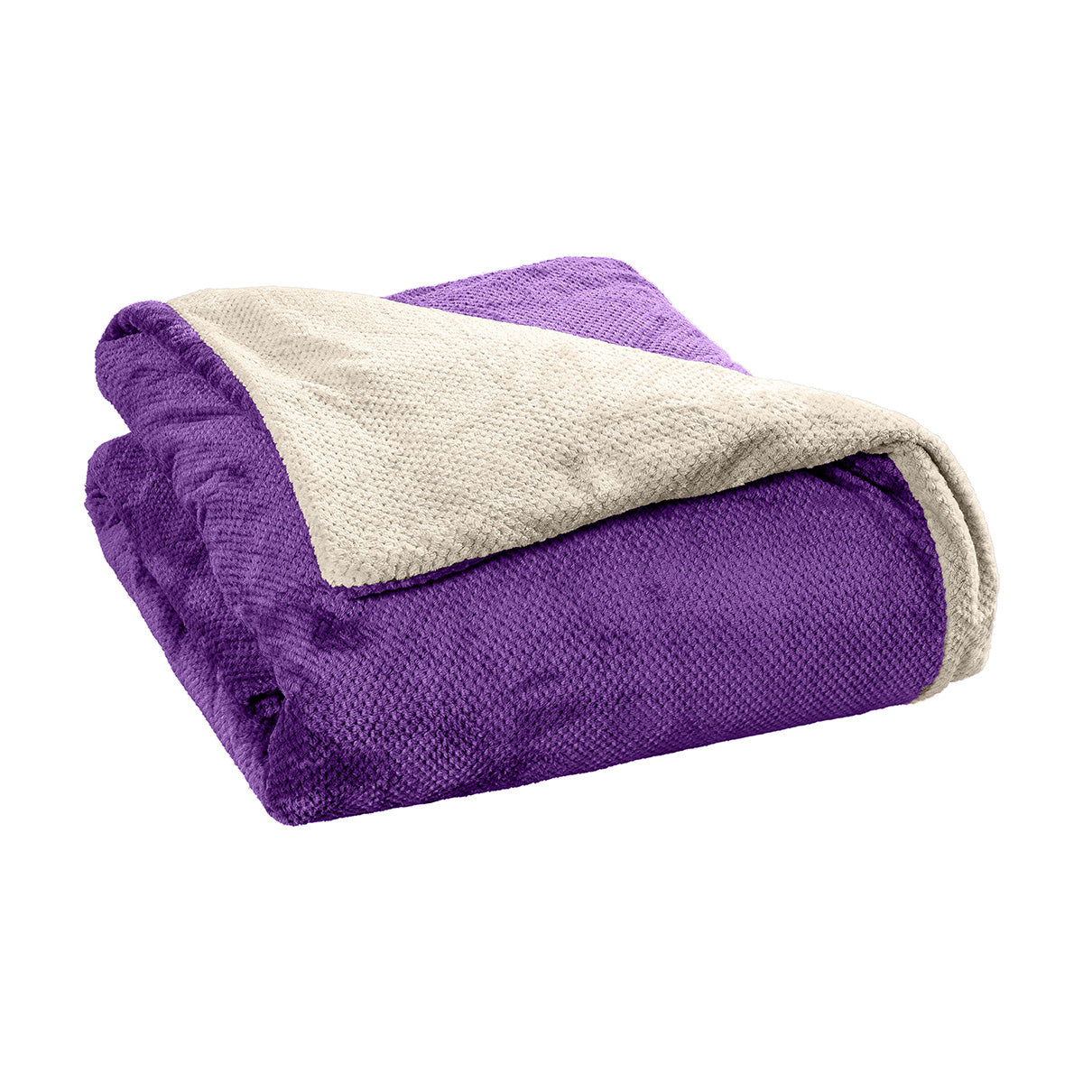 Παπλωματοθήκη υπέρδιπλη διπλής όψεως Art 11602 Jacquard fleece 700gsm Fiesta Plus (11602ΠΘΥΔ-Off white-Purple)