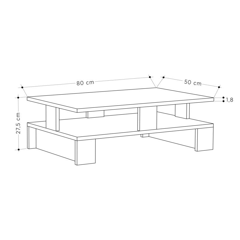 Τραπέζι σαλονιού Mansu γκρι antique 80x50x27.5εκ από την εταιρεία Pakoworld