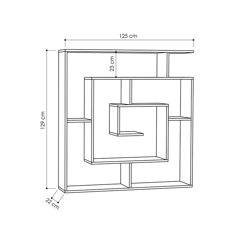 Βιβλιοθήκη Labirent χρώμα μόκα 125x22x129εκ από την εταιρεία Pakoworld