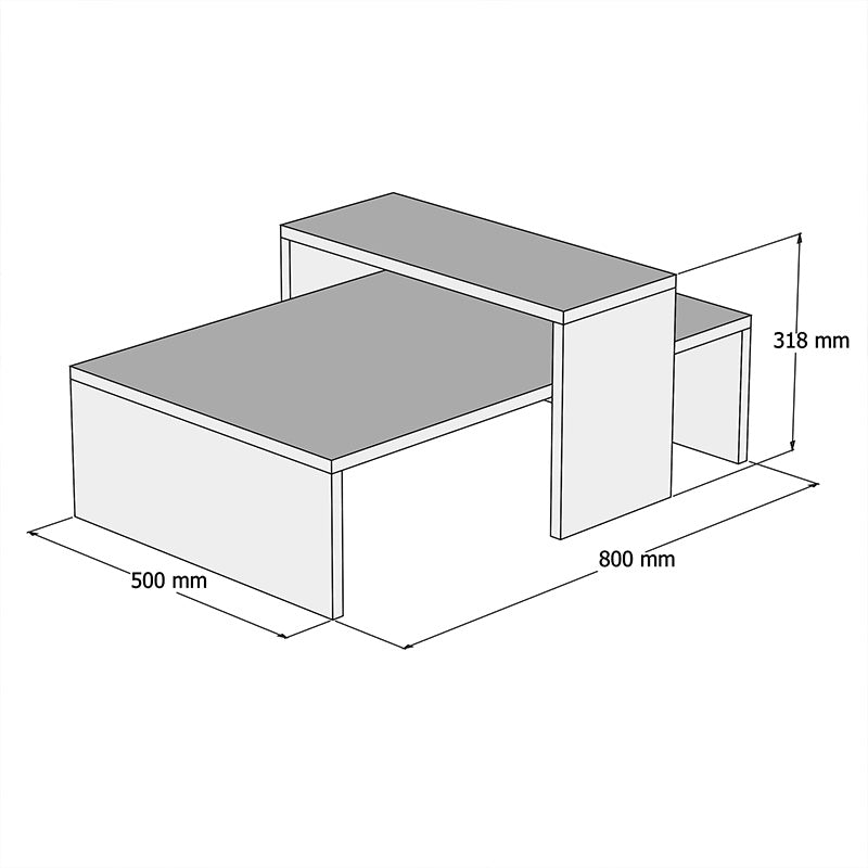 Τραπέζι σαλονιού Glow χρώμα φυσικό-ανθρακί 80x50x32εκ από την εταιρεία Pakoworld