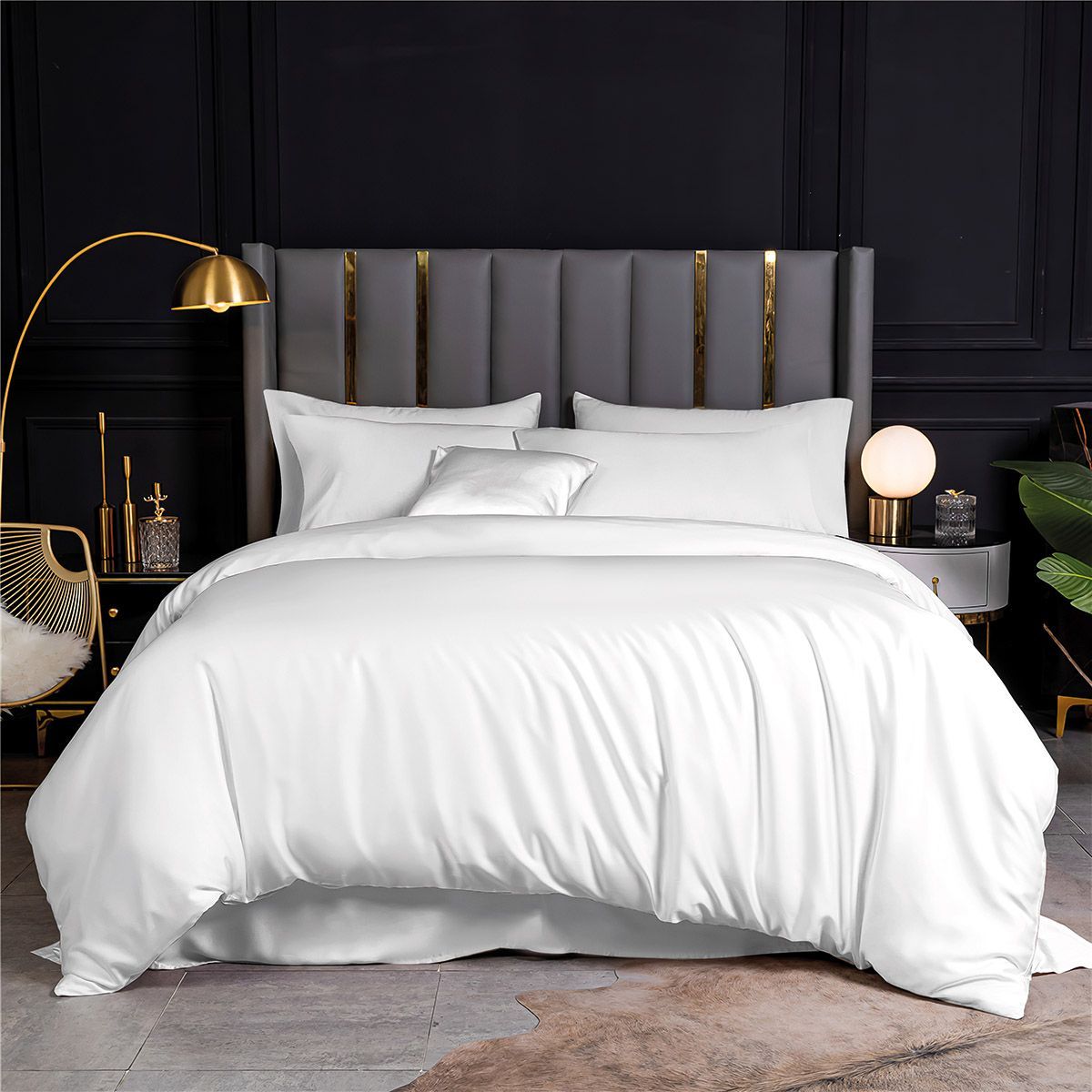 Σετ σεντόνια με λάστιχο Bamboo 300tc Art 12050 White Pleasure 170x200+35