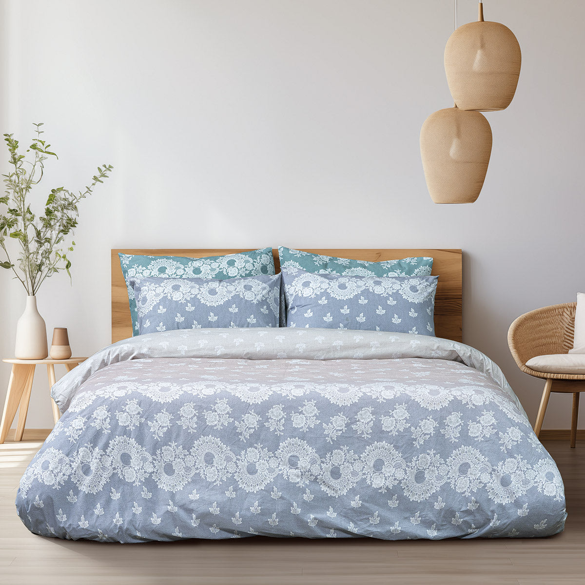 Σετ παπλωματοθήκη υπέρδιπλη Turtle Art 12187 230x250 Γκρι,Μπεζ από την εταιρεία Beauty Home