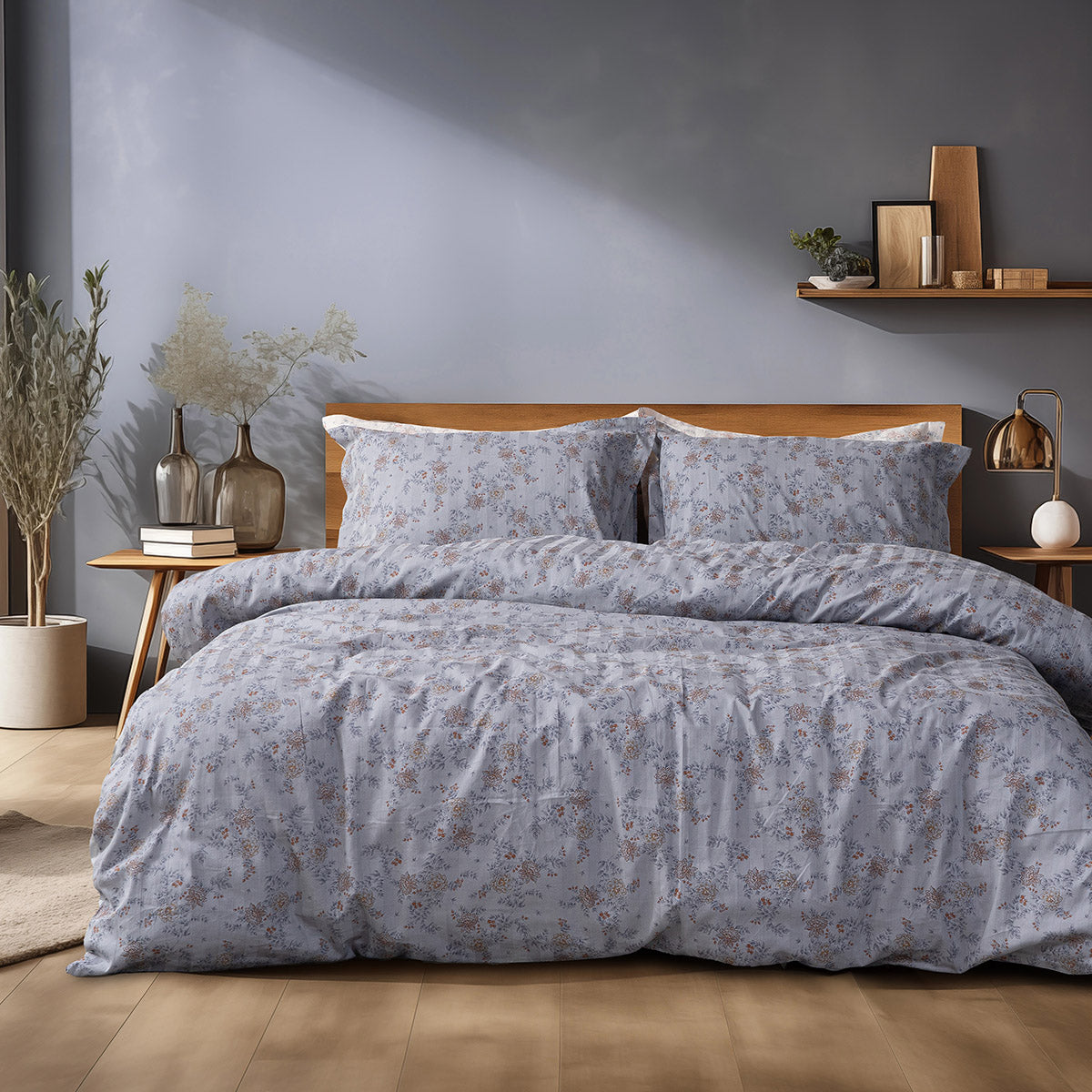 Σετ πάπλωμα υπέρδιπλο Art 12212 Jasmine 100% Βαμβακοσατέν 300tc 220x240 Γκρι από την εταιρεία Beauty Home