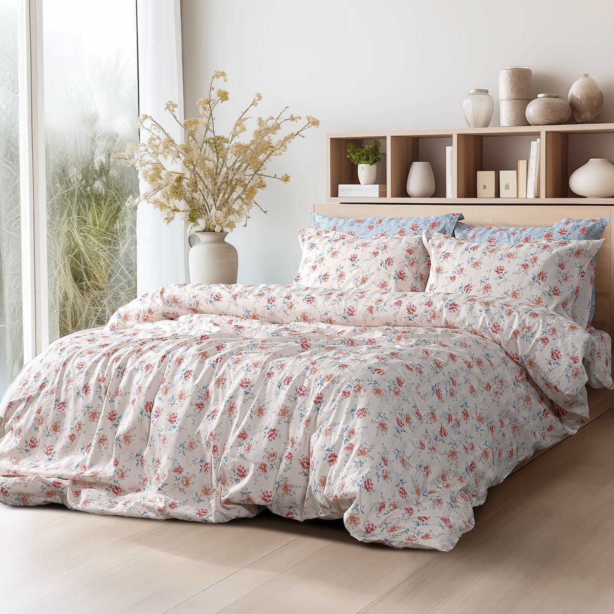 Σετ παπλωματοθήκη υπέρδιπλη Art 12218 Chloe 100% Βαμβακοσατέν 300tc