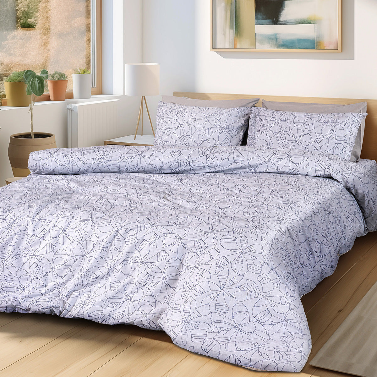 Σετ σεντόνια υπέρδιπλα με λάστιχο Adela Art 12251 170x200+30 Γκρι από την εταιρεία Beauty Home