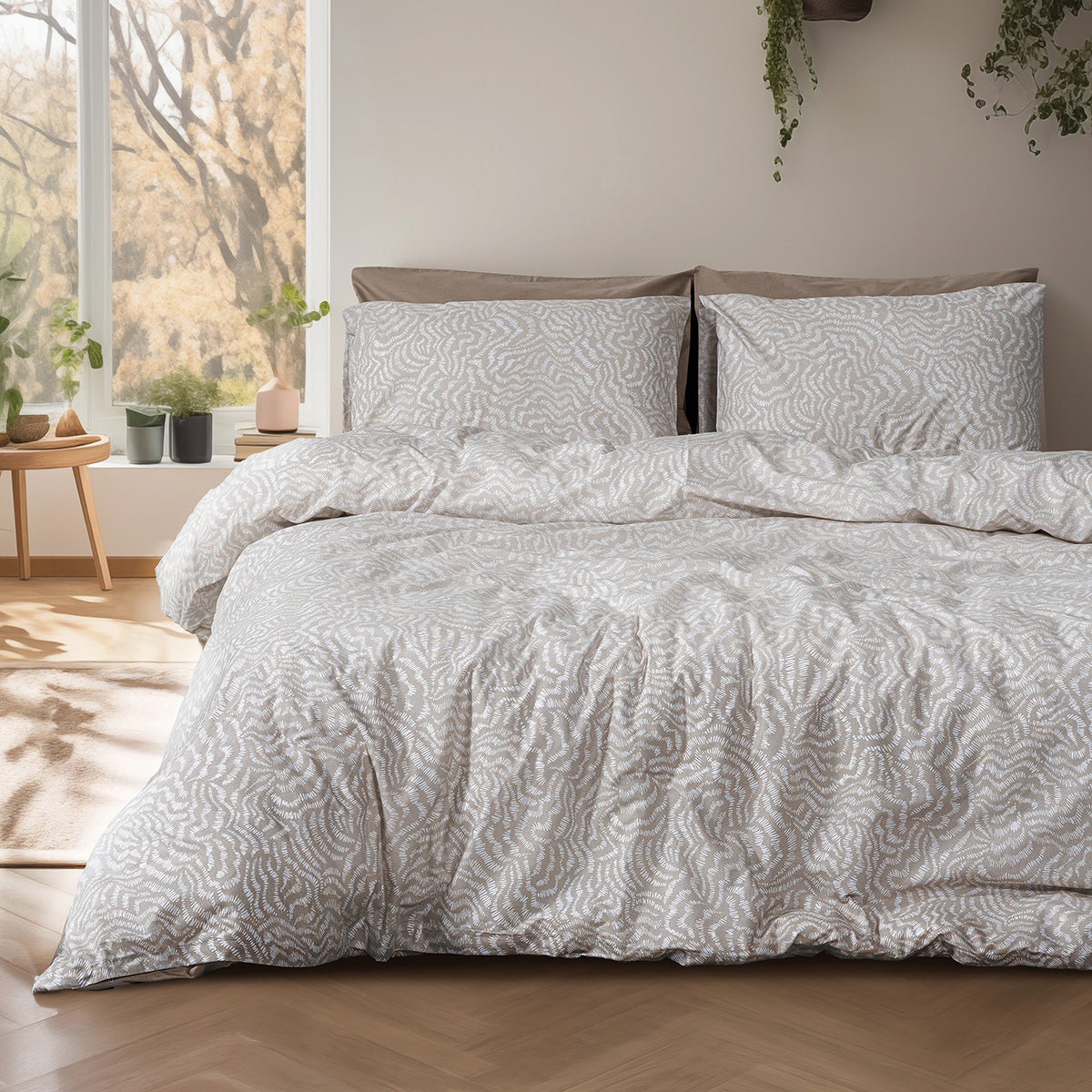 Σετ σεντόνια King size Iris Art 12260 270x260 Μπεζ από την εταιρεία Beauty Home