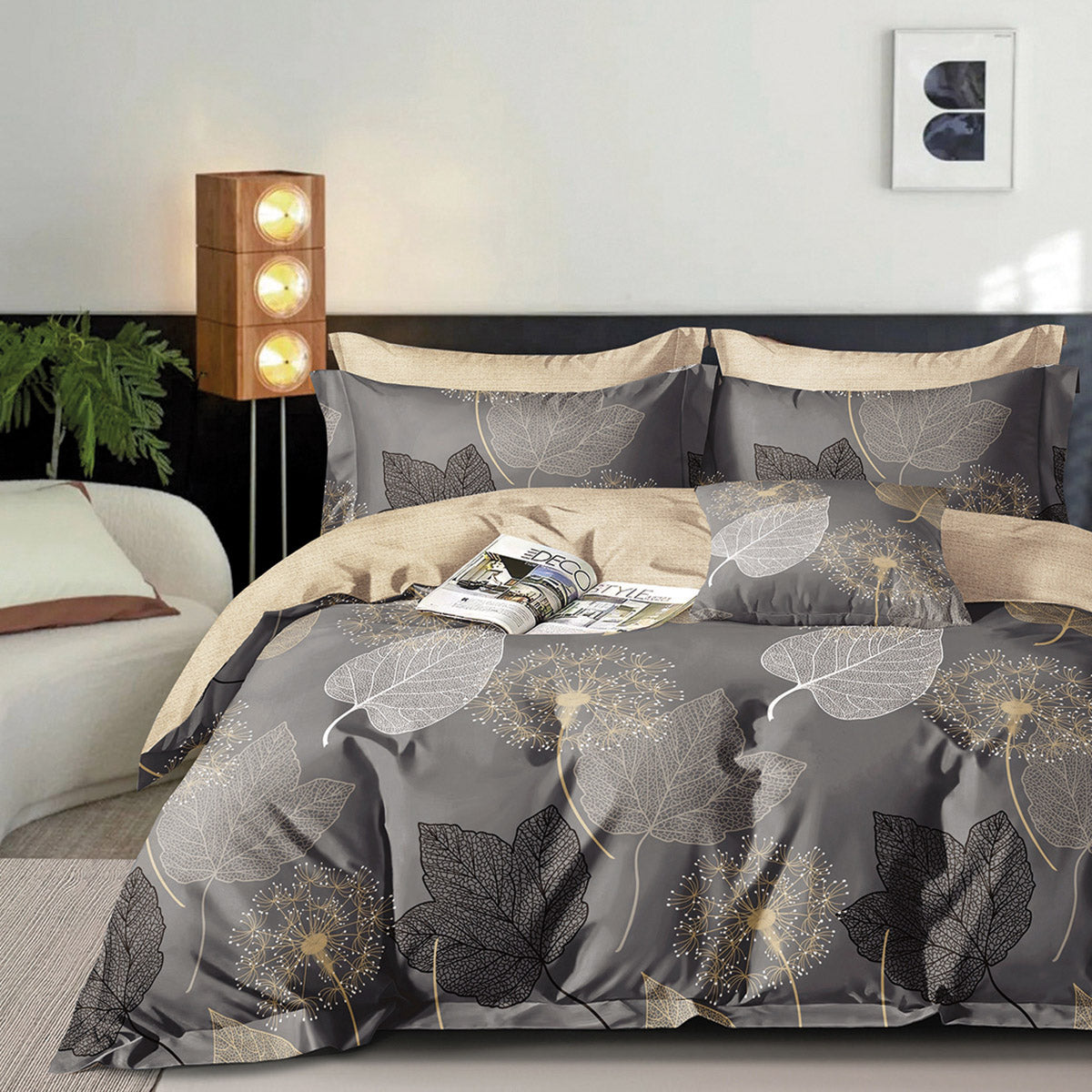 Σετ παπλωματοθήκη υπέρδιπλη Art 12271 Agnes 230x250 Ανθρακί από την εταιρεία Beauty Home