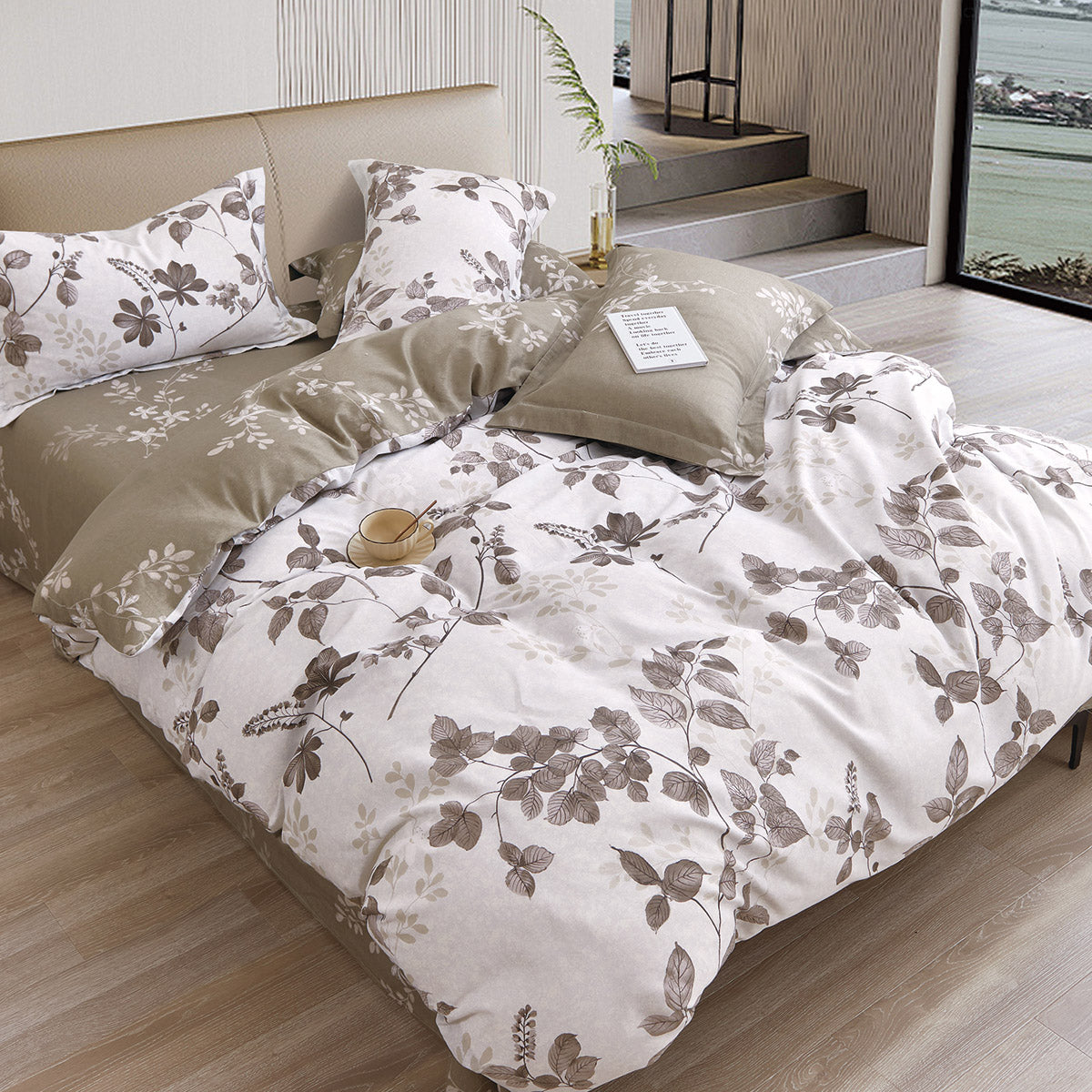 Σετ παπλωματοθήκη υπέρδιπλη Art 12275 Alcestis 230x250 Μόκα από την εταιρεία Beauty Home