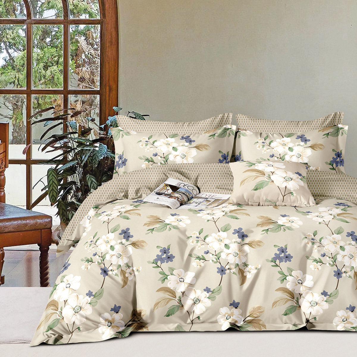 Σετ παπλωματοθήκη υπέρδιπλη Art 12281 Aria 230x250 Μπεζ από την εταιρεία Beauty Home