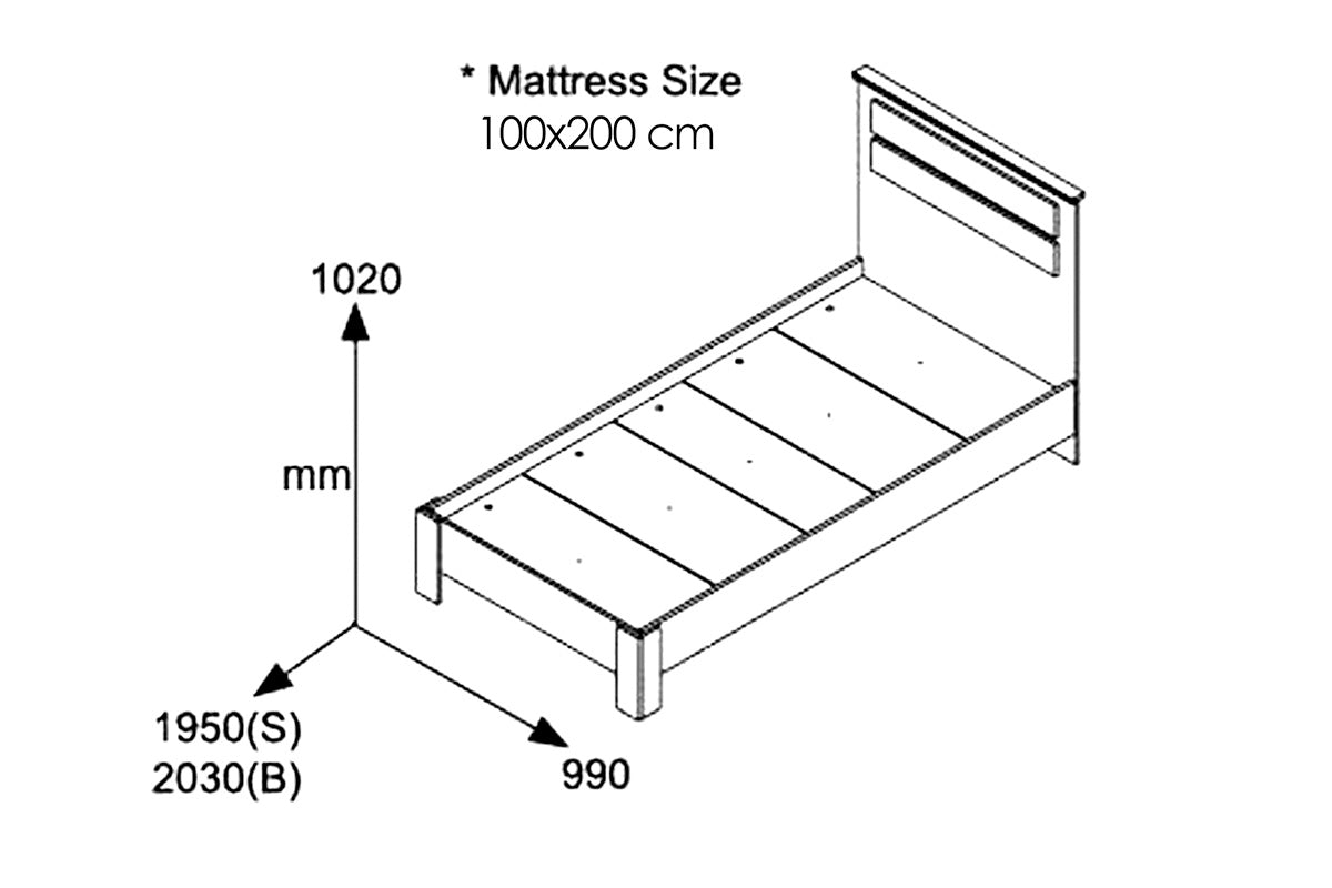 Κρεβάτι μονό OLYMPUS σε χρώμα wenge 100x200εκ από την εταιρεία Pakoworld