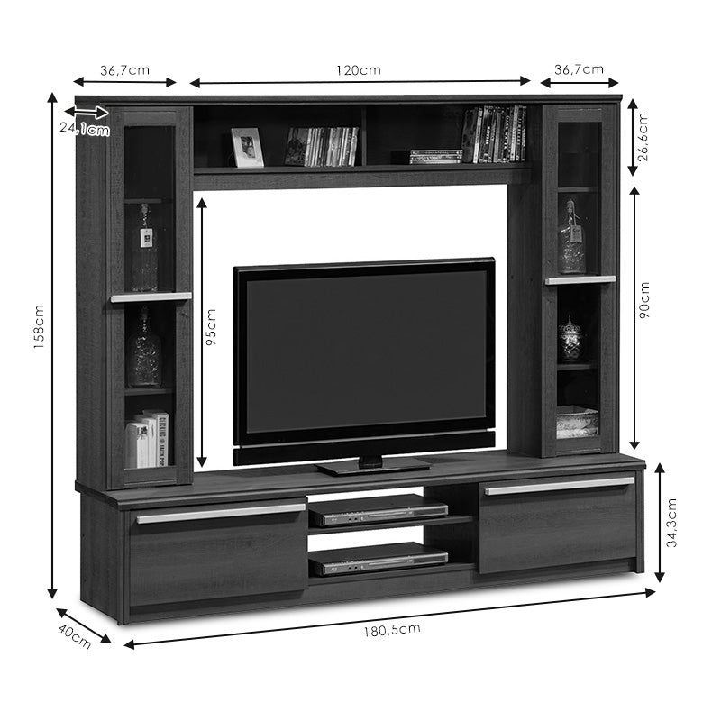 Σύνθετο σαλονιού Chico TV χρώμα embony oak 180.5x40x158εκ από την εταιρεία Pakoworld