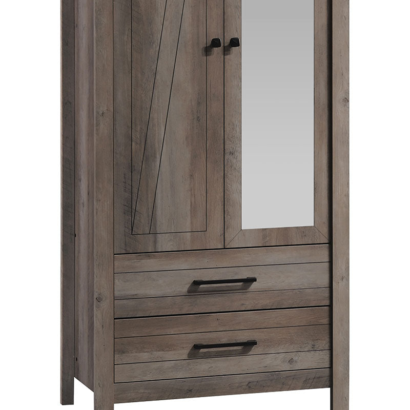 Ντουλάπα ρούχων Tara δίφυλλη καθρέπτης rustic oak 84.5x52x193εκ από την εταιρεία Pakoworld