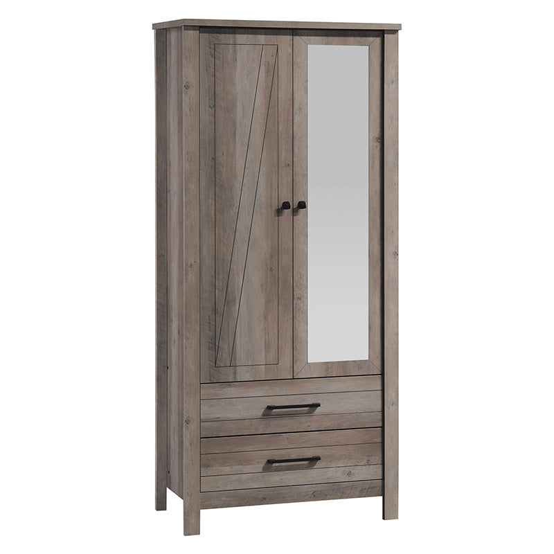 Ντουλάπα ρούχων Tara δίφυλλη καθρέπτης rustic oak 84.5x52x193εκ από την εταιρεία Pakoworld