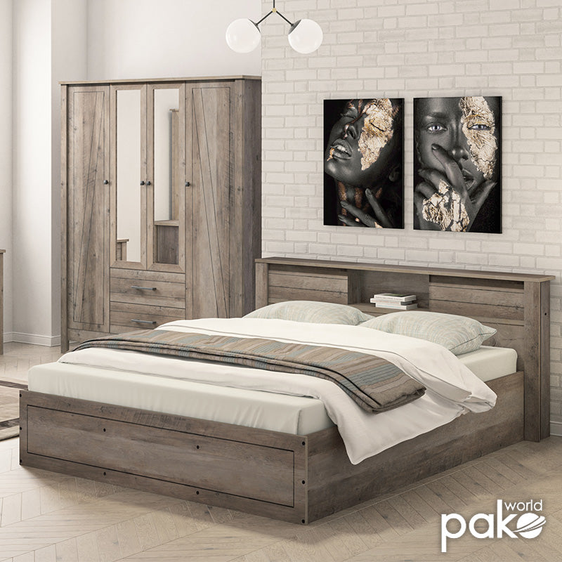 Κρεβάτι διπλό Tara rustic oak 160x200εκ από την εταιρεία Pakoworld