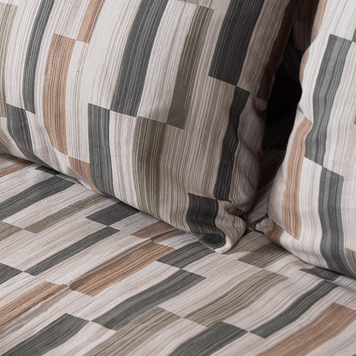 Σετ σεντόνια φανελένια King Size με λάστιχο Pinot Art 12632 185x200+32 Μπεζ,Πράσινο Default Title από την εταιρεία Beauty Home