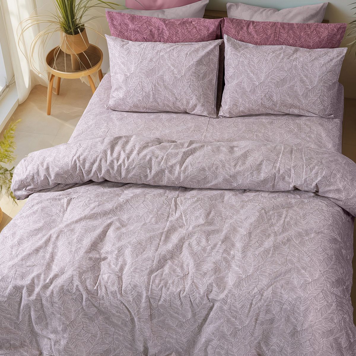 Σετ παπλωματοθήκη φανελένια υπέρδιπλη Concord Art 12639