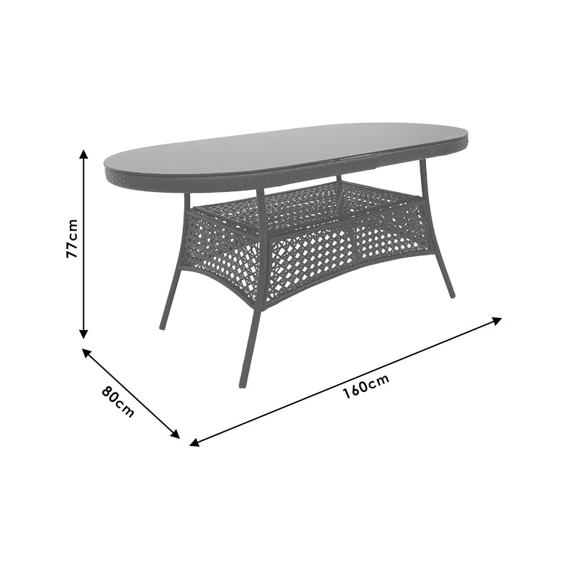 Τραπέζι Cellin μέταλλο-pe rattan καφέ 160x80x77εκ από την εταιρεία Pakoworld