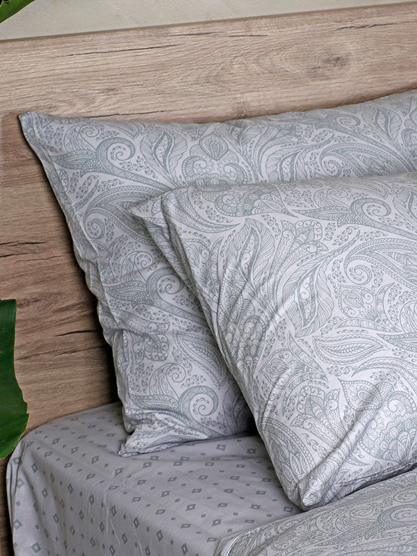 Σετ Σεντόνια Cotton Feelings 2040 Grey Μονό με λάστιχο(105x205+30) από την εταιρεία Sunshine Home