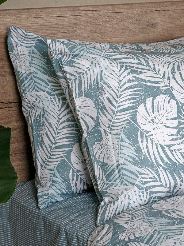 Σετ Σεντόνια Cotton Feelings 2038 Aqua Μονό με λάστιχο(105x205+30) από την εταιρεία Sunshine Home