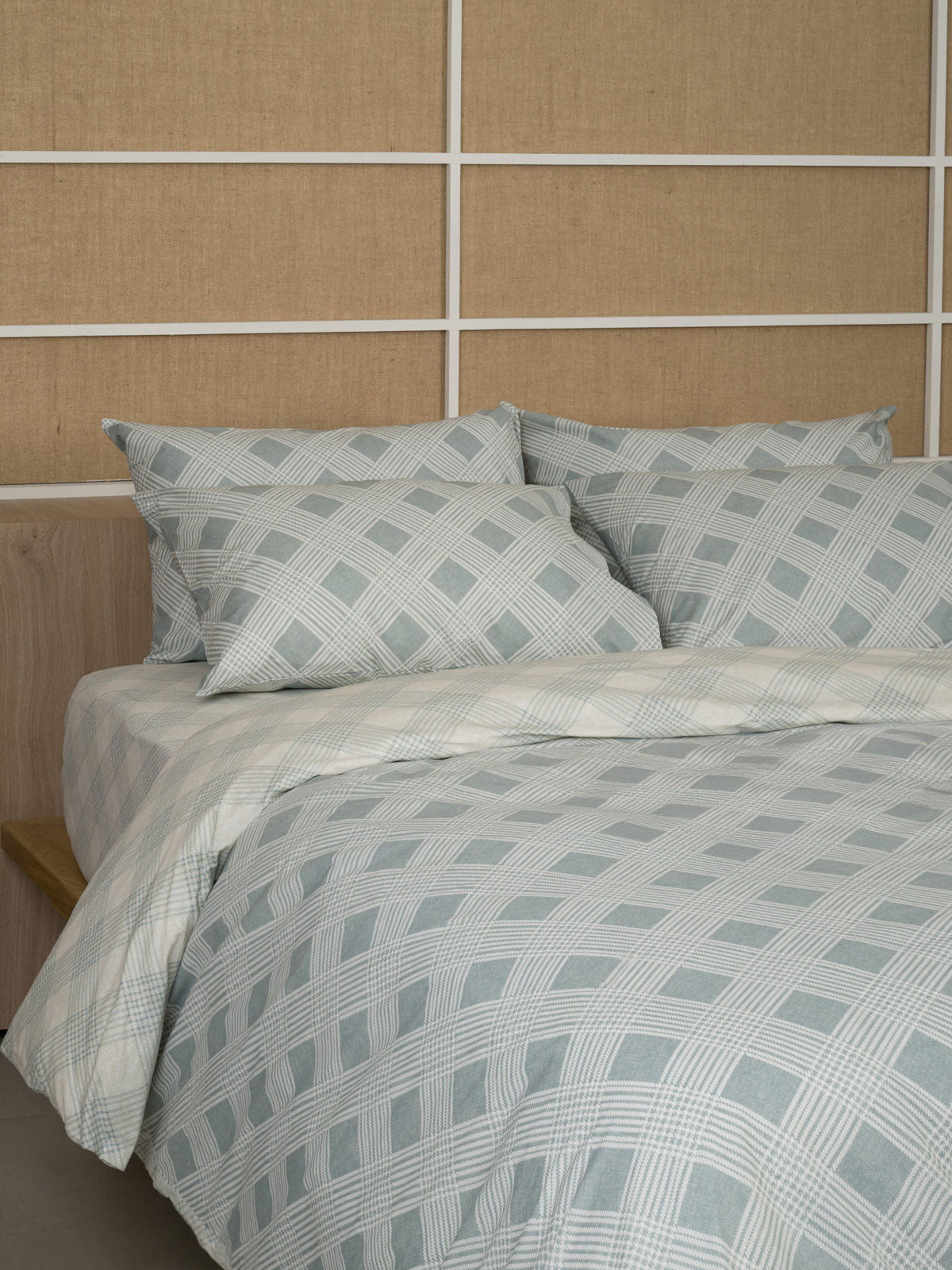 Σετ Σεντόνια Cotton Feelings 2072 Aqua Μονό με λάστιχο(105x205+30) από την εταιρεία Sunshine Home