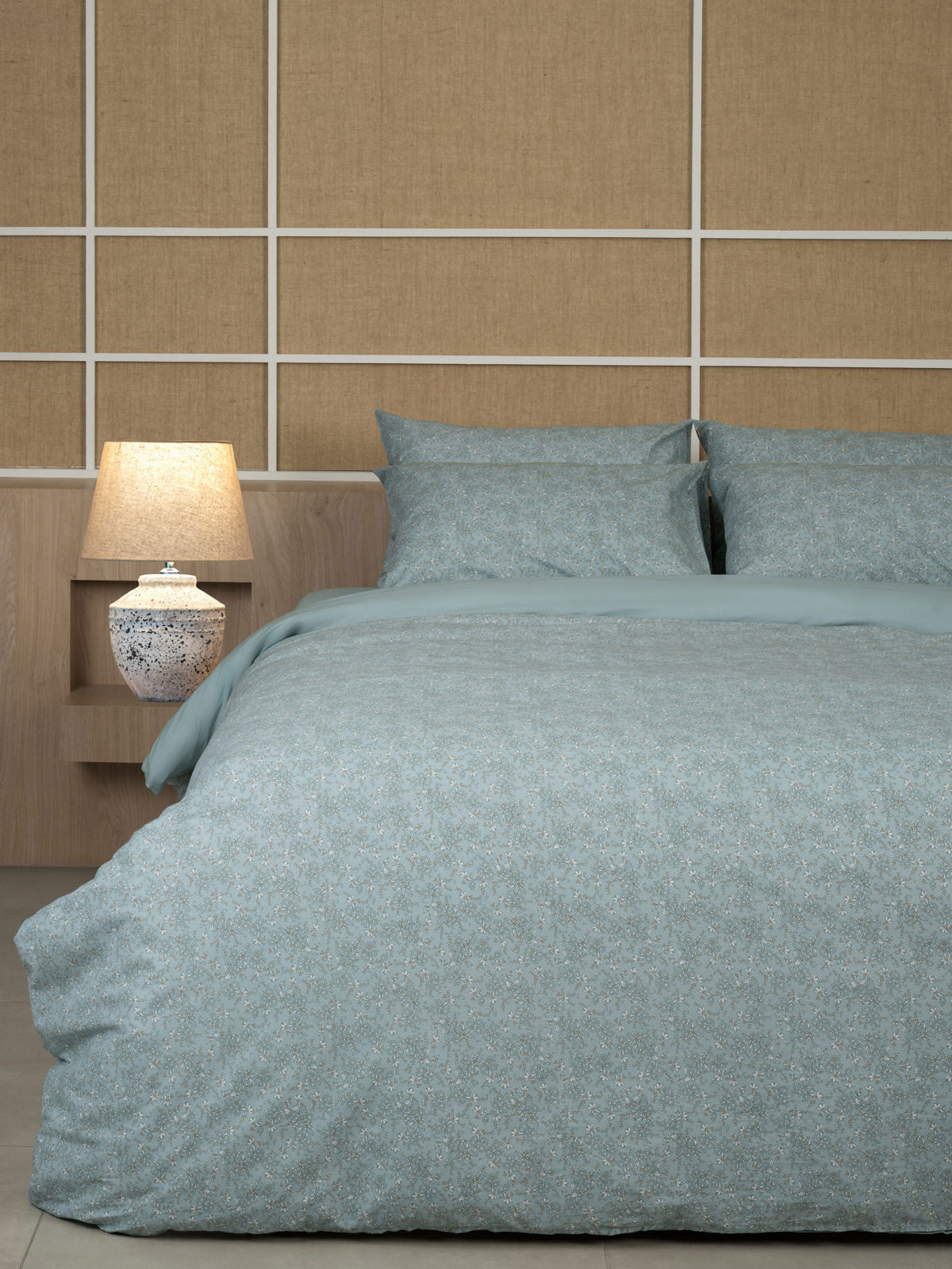 Σετ Σεντόνια Cotton Feelings 928 Aqua Μονό με λάστιχο(105x205+30) από την εταιρεία Sunshine Home