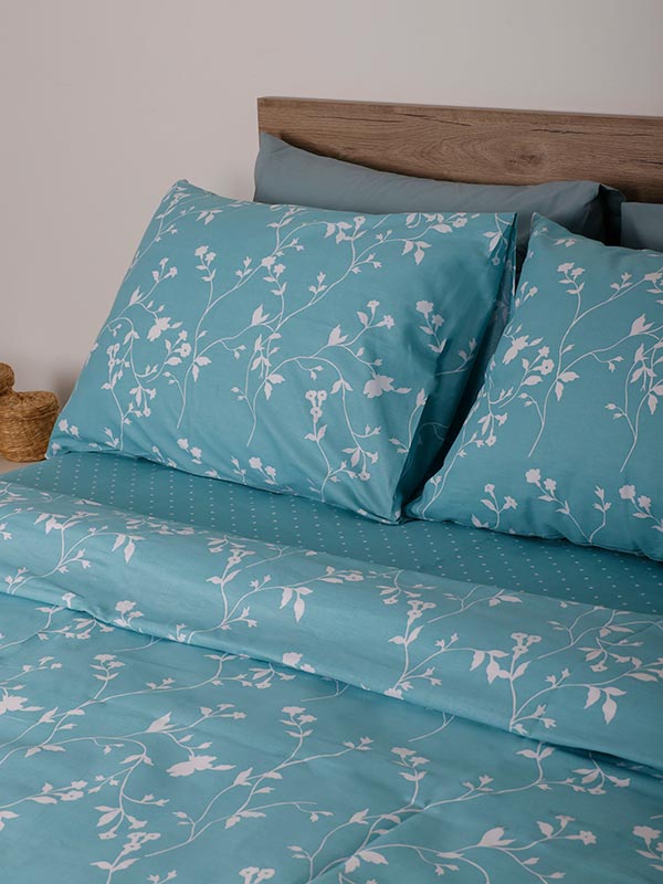 Σετ Σεντόνια Cotton Feelings 924 Aqua Μονό (165x270) από την εταιρεία Sunshine Home