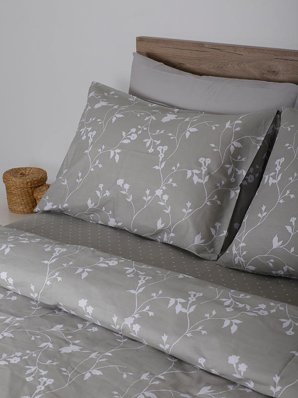 Σετ Σεντόνια Cotton Feelings 924 Grey Μονό (165x270) από την εταιρεία Sunshine Home