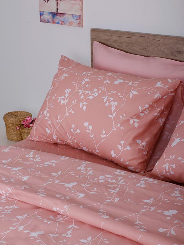 Σετ Σεντόνια Cotton Feelings 924 Pink Μονό (165x270) από την εταιρεία Sunshine Home