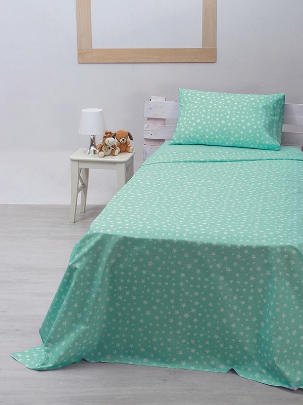 Σετ Σεντόνια cotton feelings 22 Aqua Μονό (165x270) από την εταιρεία Sunshine Home