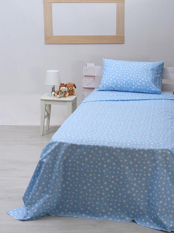 Σετ Σεντόνια cotton feelings 22 blue Μονό (165x270) από την εταιρεία Sunshine Home