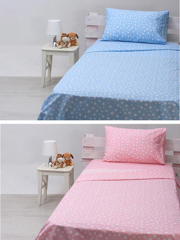 Σετ Σεντόνια cotton feelings 22 blue Μονό με λάστιχο(105x205+30) από την εταιρεία Sunshine Home