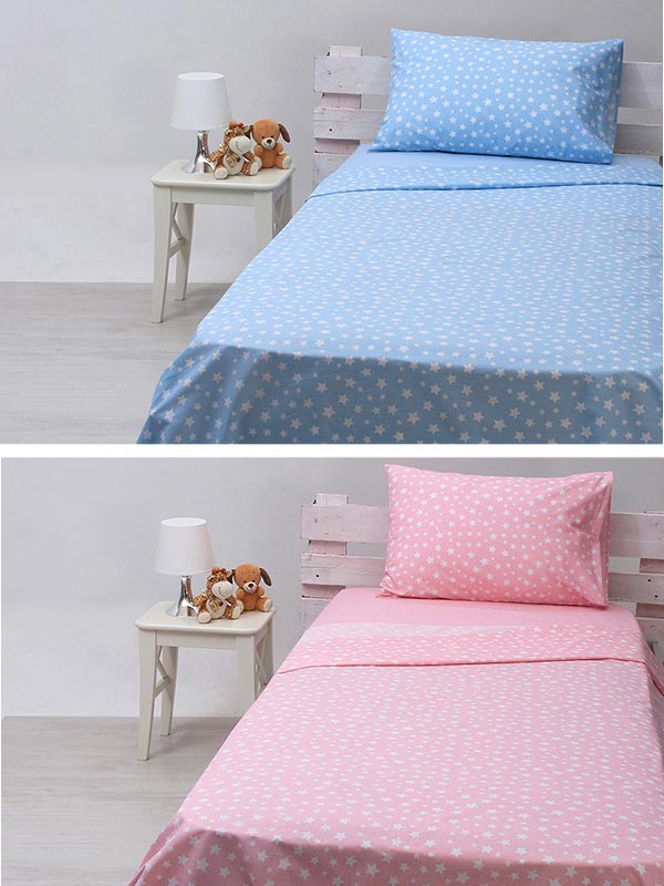 Σετ Σεντόνια cotton feelings 22 Pink Μονό με λάστιχο(105x205+30) από την εταιρεία Sunshine Home