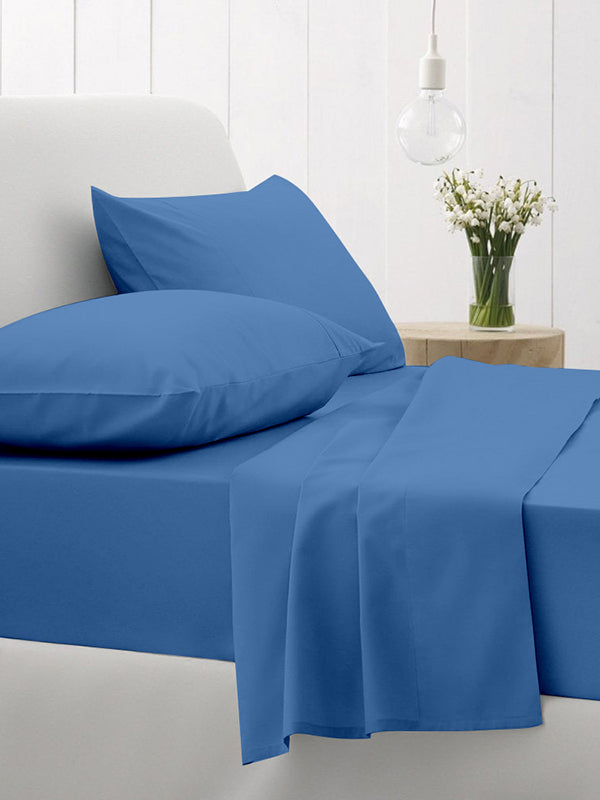 Σετ Σεντόνια Cotton Feelings 104 Blue Διπλό με λάστιχο (150x205+30) από την εταιρεία Sunshine Home