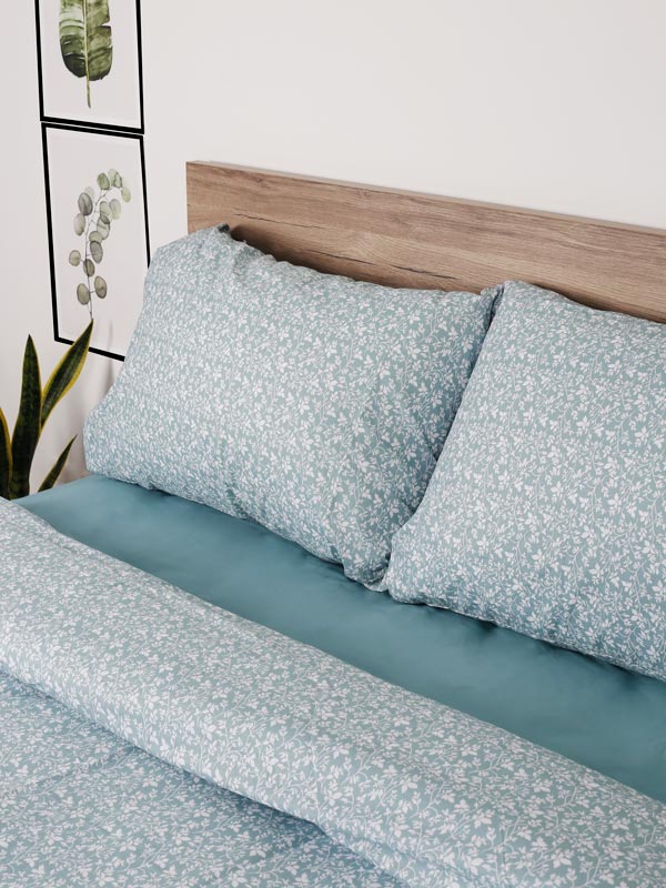 Σετ Σεντόνια Cotton Feelings 920 Aqua Διπλό με λάστιχο (150x205+30) από την εταιρεία Sunshine Home