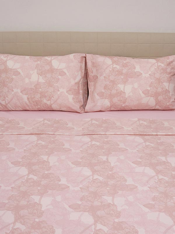 Σετ Σεντόνια Cotton Feelings 2032 Pink Υπέρδιπλο (235x270) από την εταιρεία Sunshine Home