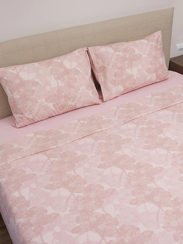Σετ Σεντόνια Cotton Feelings 2032 Pink Υπέρδιπλο (235x270) από την εταιρεία Sunshine Home