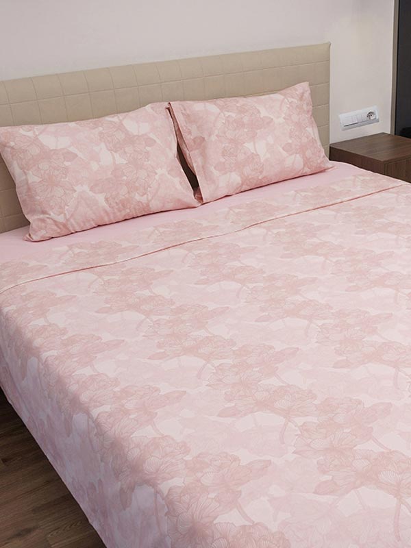 Σετ Σεντόνια Cotton Feelings 2032 Pink Υπέρδιπλο (235x270) από την εταιρεία Sunshine Home