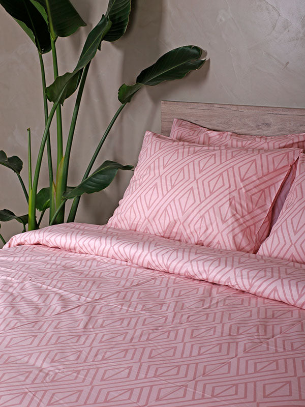 Σετ Σεντόνια Cotton Feelings 2042 Pink Υπέρδιπλο με λάστιχο (170x205+30) από την εταιρεία Sunshine Home