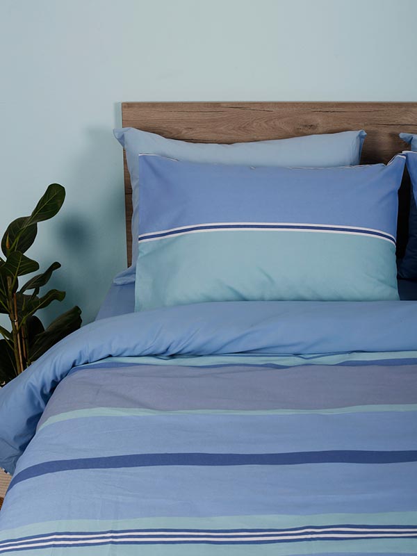 Σετ Σεντόνια Cotton Feelings 2034 Blue King Size (260x270) από την εταιρεία Sunshine Home