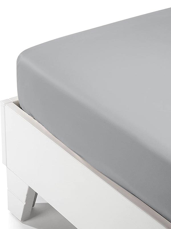 Κατωσέντονο Satin με λάστιχο Light Grey Διπλό (160x200+40) από την εταιρεία Sunshine Home