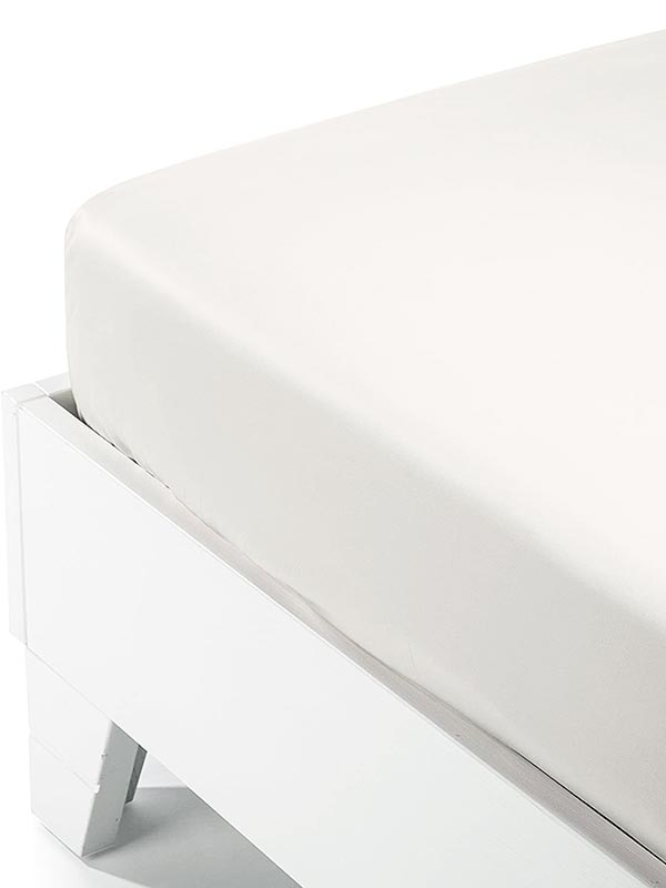 Κατωσέντονο Satin με λάστιχο White Διπλό (160x200+35) από την εταιρεία Sunshine Home