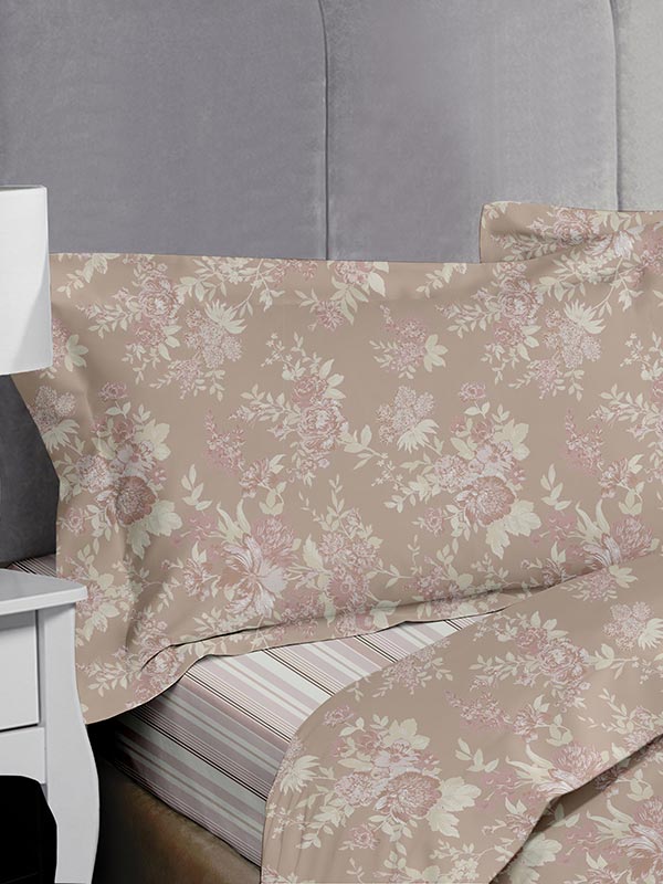 Σετ Σεντόνια Satin εμπριμέ Clarissa Pink King Size (270x280) από την εταιρεία Sunshine Home