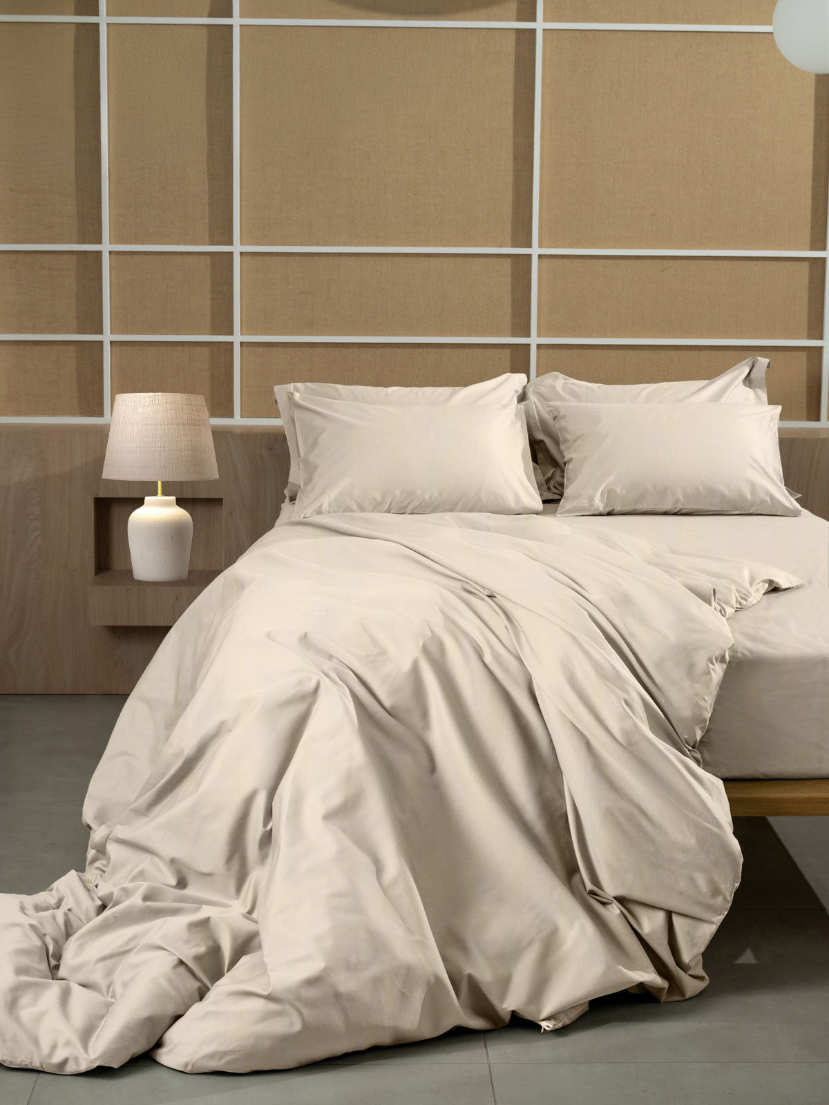 Σεντόνι Βαμβακοσατέν Omnia φλατ Beige Υπέρδιπλο (250×280) από την εταιρεία Sunshine Home