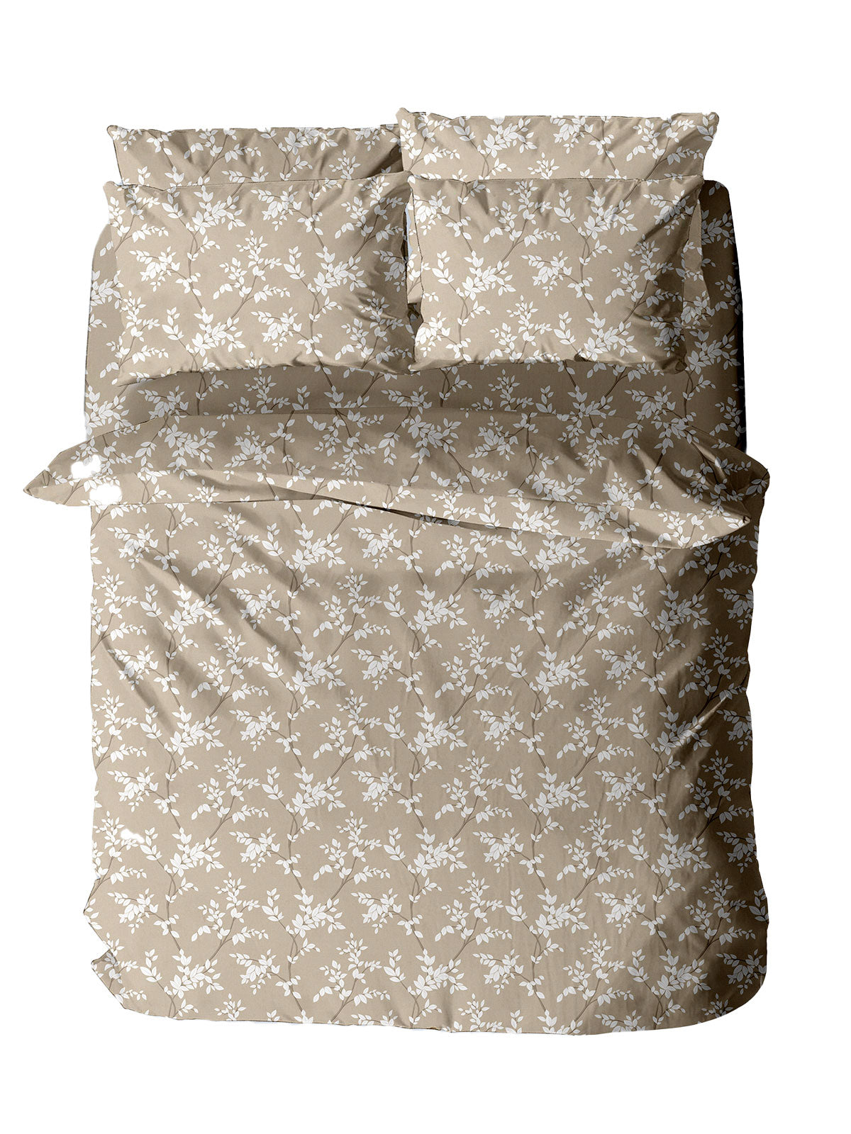 Σετ Σεντόνια Menta Εμπριμέ 480 Beige Διπλό με λάστιχο (150x200+30) από την εταιρεία Sunshine Home