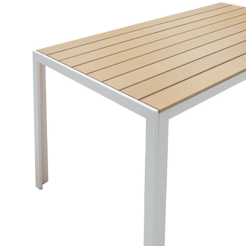 Τραπέζι Nares αλουμίνιο λευκό-plywood φυσικό 140x80x72.5εκ από την εταιρεία Pakoworld