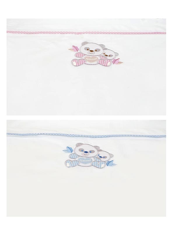 Σεντόνια κεντητά κούνιας Panda 02 Pink Κούνιας από την εταιρεία Sunshine Home