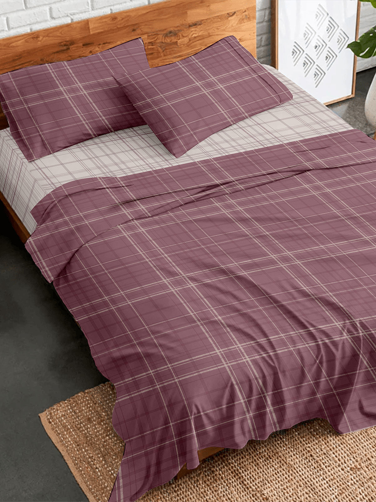 Σετ Σεντόνια Flannel 2066 Bordeaux Υπέρδιπλο με λάστιχο (170x205+30) από την εταιρεία Sunshine Home