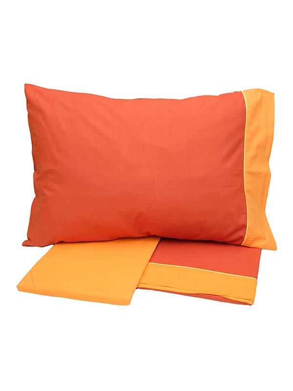 Σετ Σεντόνια Cotton Feelings εμπριμέ 2219 Orange Μονό (160x260) από την εταιρεία Sunshine Home